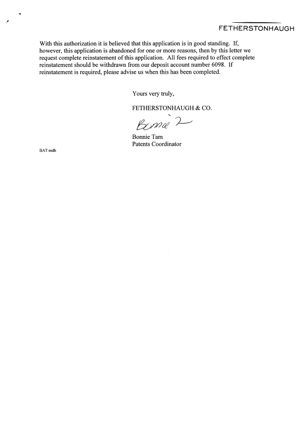 Document de brevet canadien 2359534. Correspondance 20090618. Image 2 de 2