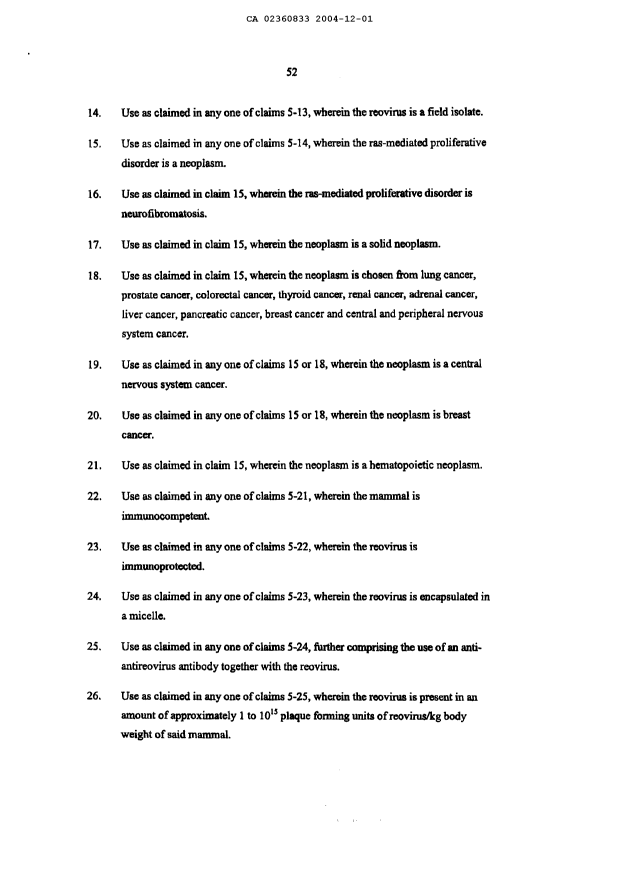 Document de brevet canadien 2360833. Revendications 20041201. Image 2 de 3