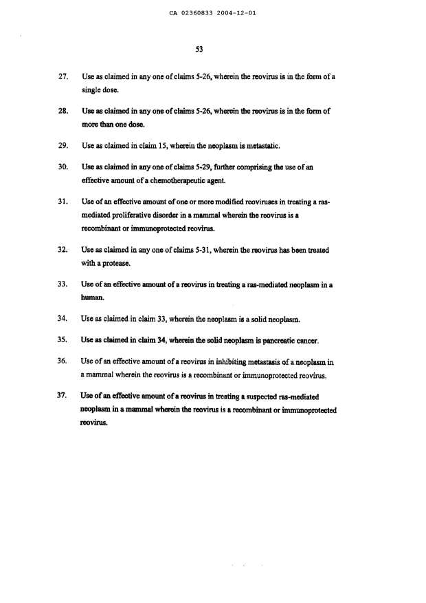 Document de brevet canadien 2360833. Revendications 20041201. Image 3 de 3