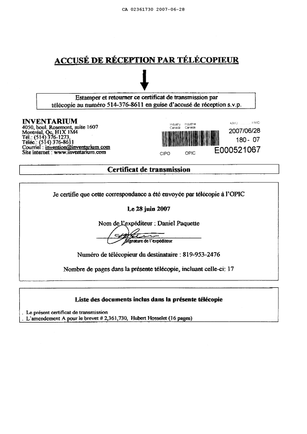 Canadian Patent Document 2361730. Prosecution-Amendment 20061228. Image 17 of 17