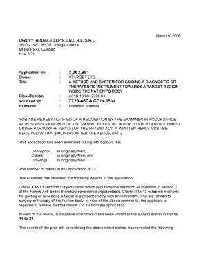 Document de brevet canadien 2362981. Poursuite-Amendment 20051208. Image 1 de 4