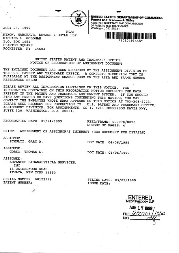 Document de brevet canadien 2363414. Cession 20020814. Image 2 de 4