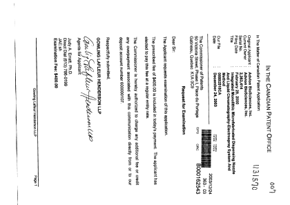 Canadian Patent Document 2363414. Prosecution-Amendment 20031224. Image 1 of 1