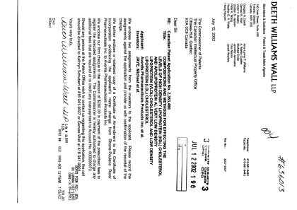 Canadian Patent Document 2363486. Assignment 20020712. Image 1 of 25