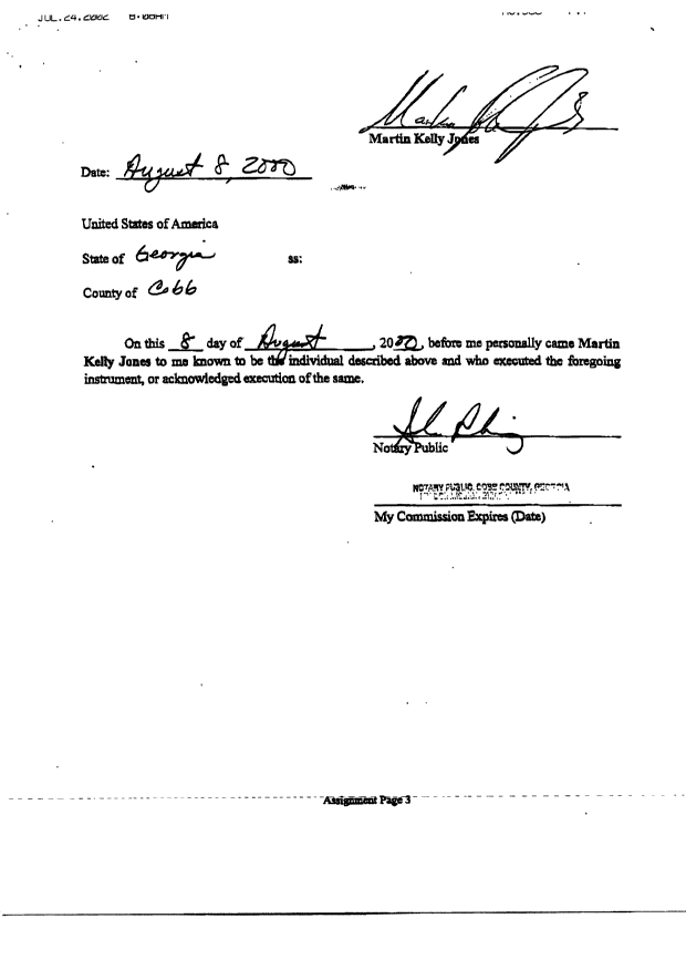 Document de brevet canadien 2363556. Cession 20020730. Image 6 de 6