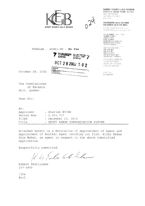 Document de brevet canadien 2363717. Correspondance 20021028. Image 1 de 2