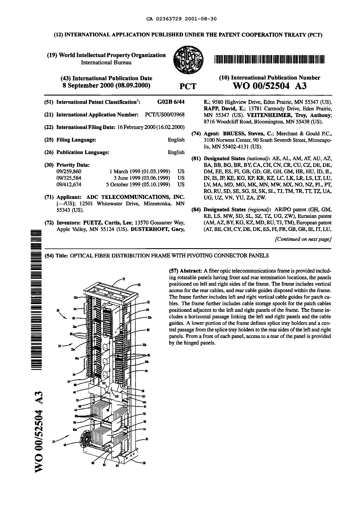 Canadian Patent Document 2363729. Abstract 20010830. Image 1 of 2