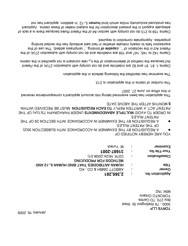 Document de brevet canadien 2365281. Poursuite-Amendment 20081216. Image 1 de 2