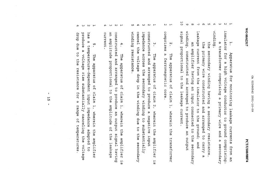 Document de brevet canadien 2366542. Revendications 20011009. Image 1 de 6