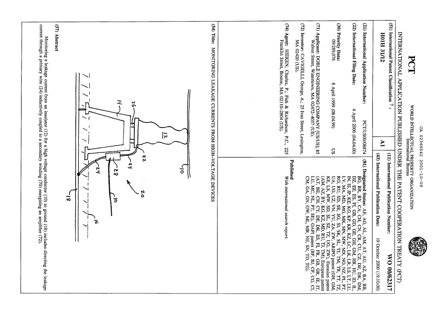 Document de brevet canadien 2366542. Abrégé 20011009. Image 1 de 1