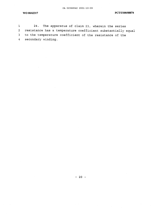 Document de brevet canadien 2366542. Revendications 20011009. Image 6 de 6