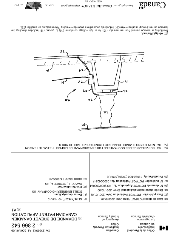 Canadian Patent Document 2366542. Cover Page 20020212. Image 1 of 1