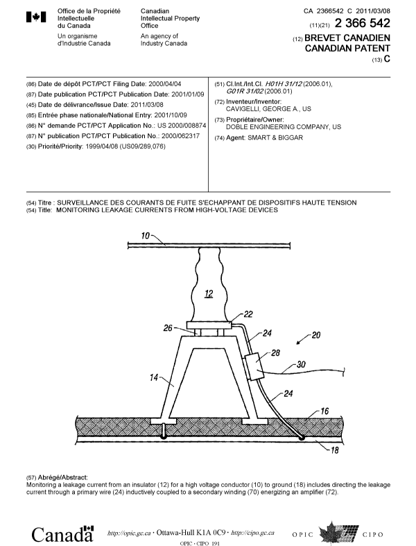 Document de brevet canadien 2366542. Page couverture 20110201. Image 1 de 1