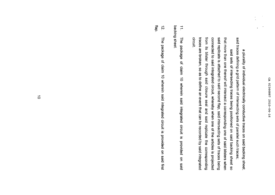 Document de brevet canadien 2366887. Poursuite-Amendment 20091216. Image 7 de 7