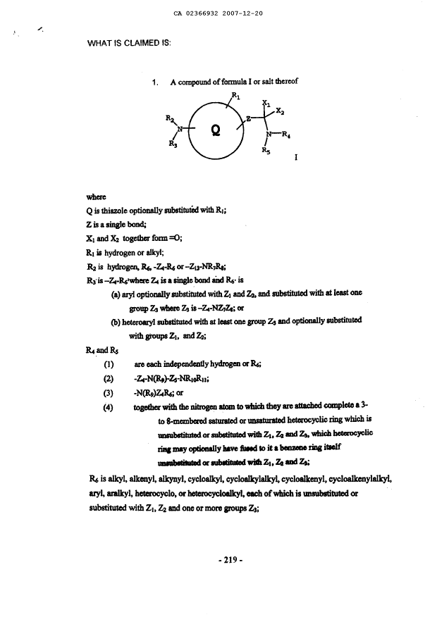 Document de brevet canadien 2366932. Revendications 20061220. Image 1 de 60