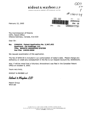 Document de brevet canadien 2367452. Poursuite-Amendment 20050222. Image 1 de 1