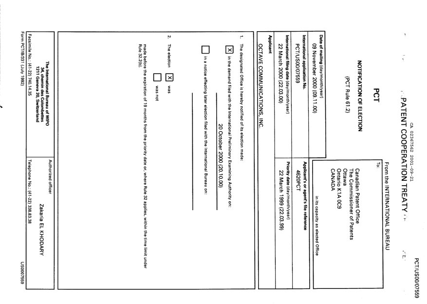 Document de brevet canadien 2367562. PCT 20010921. Image 1 de 13