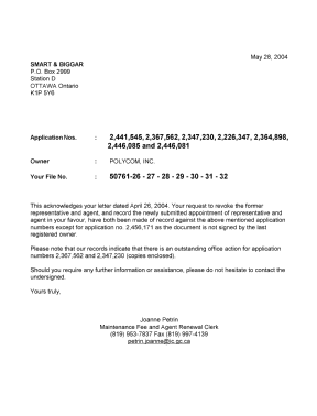 Document de brevet canadien 2367562. Correspondance 20040528. Image 1 de 1