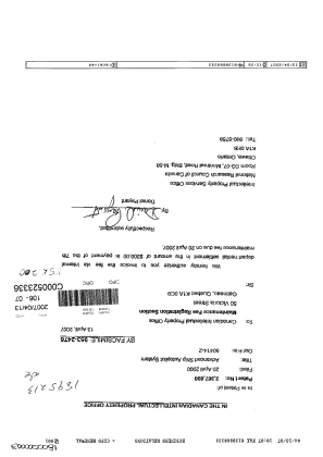 Document de brevet canadien 2367690. Taxes 20061213. Image 1 de 1