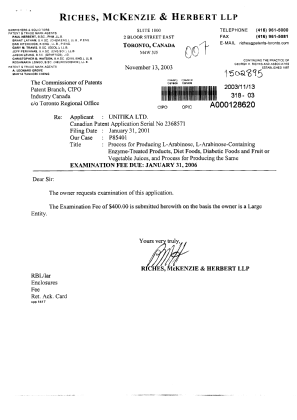 Document de brevet canadien 2368571. Poursuite-Amendment 20031113. Image 1 de 1