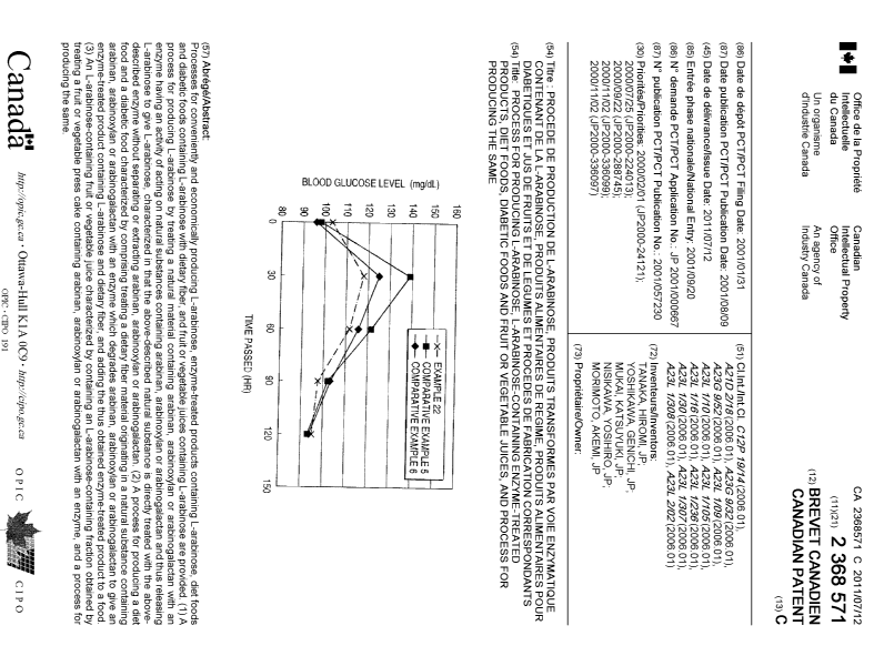 Document de brevet canadien 2368571. Page couverture 20110608. Image 1 de 2
