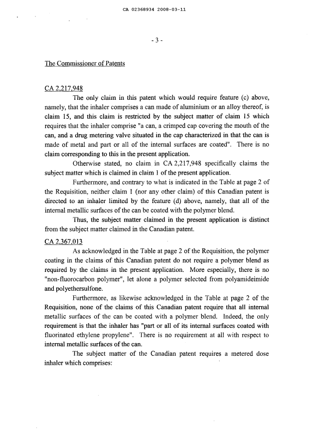 Canadian Patent Document 2368934. Prosecution-Amendment 20080311. Image 3 of 10