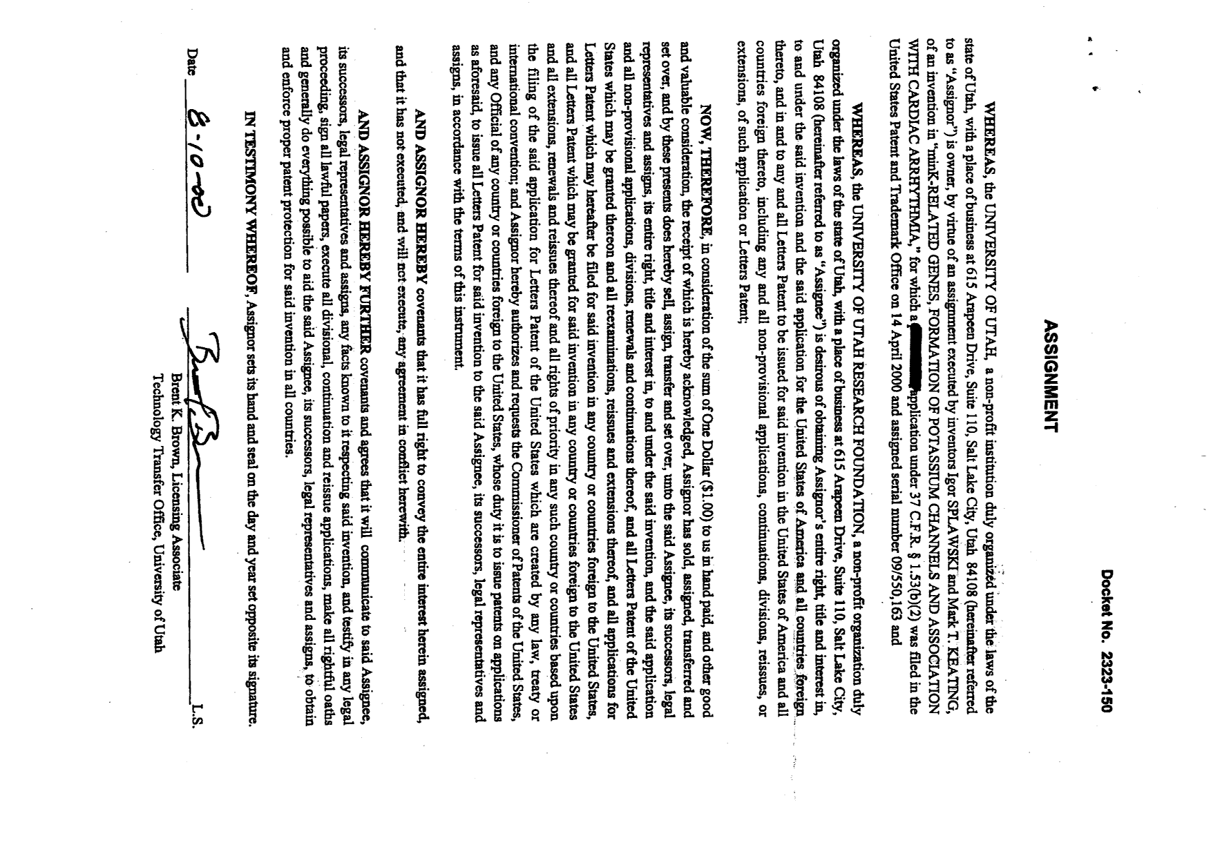 Canadian Patent Document 2369812. Assignment 20011222. Image 11 of 11