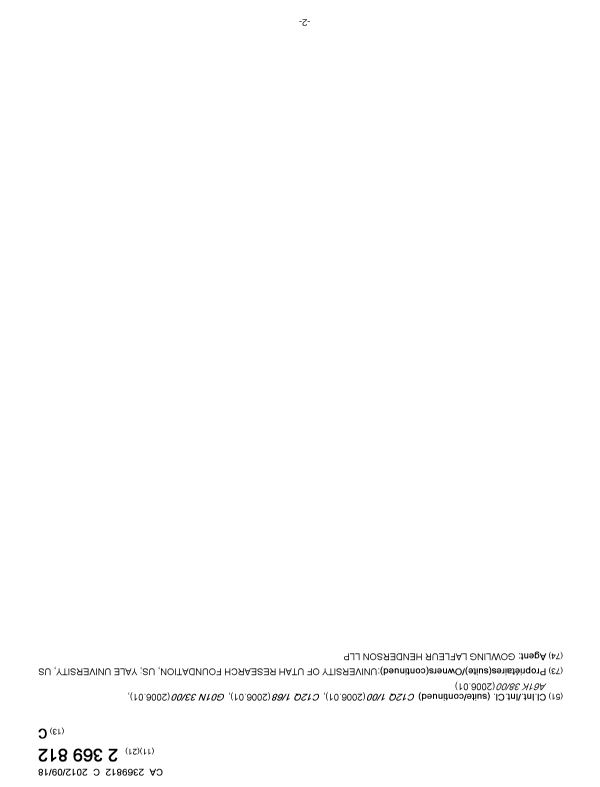 Document de brevet canadien 2369812. Page couverture 20111221. Image 2 de 2