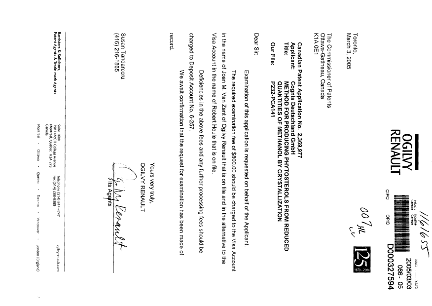 Document de brevet canadien 2369977. Poursuite-Amendment 20050303. Image 1 de 1