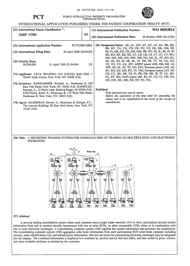 Canadian Patent Document 2370789. Abstract 20011018. Image 1 of 1