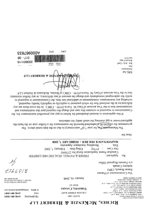 Canadian Patent Document 2370995. Fees 20071216. Image 1 of 1