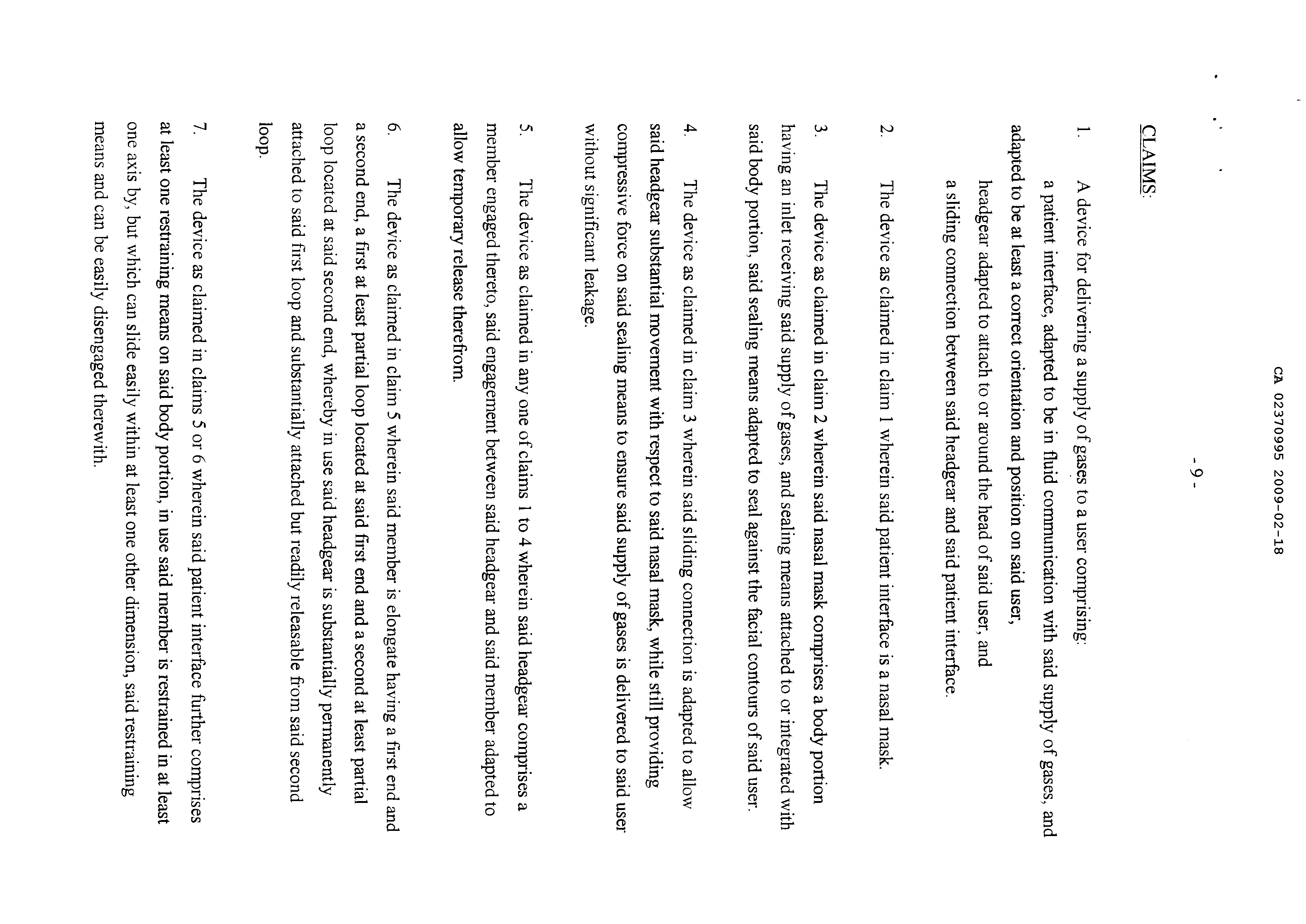 Canadian Patent Document 2370995. Claims 20081218. Image 1 of 3