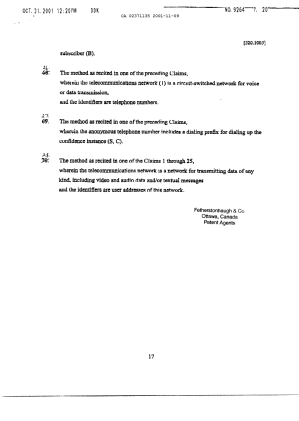 Canadian Patent Document 2371135. Claims 20011109. Image 6 of 6
