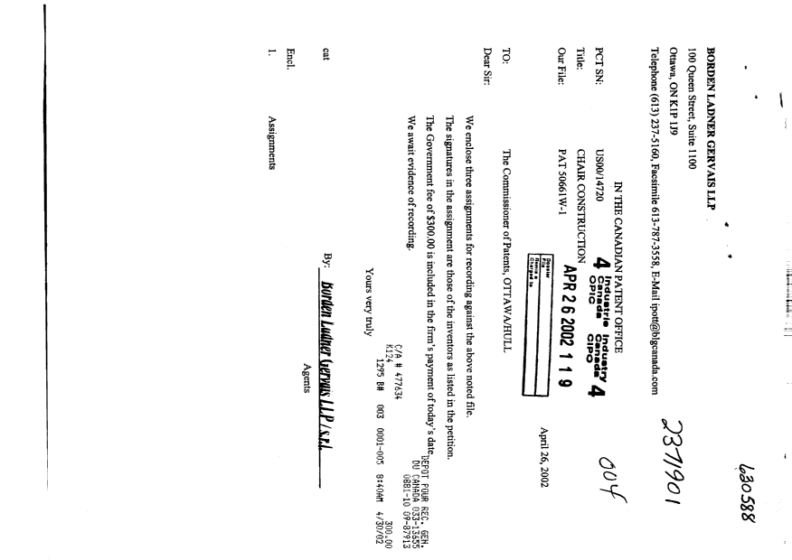 Document de brevet canadien 2371901. Cession 20020426. Image 1 de 7