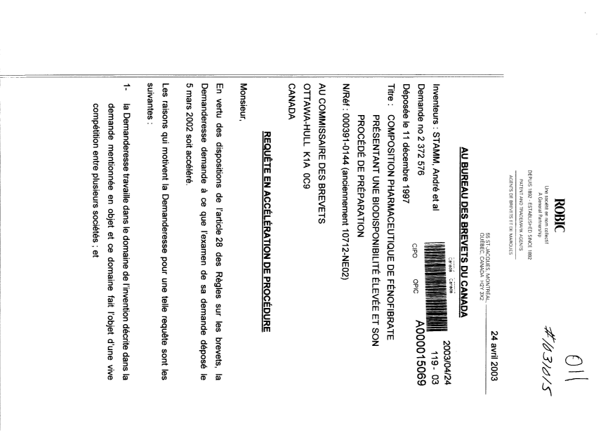 Canadian Patent Document 2372576. Prosecution-Amendment 20021224. Image 1 of 2