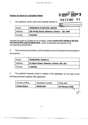 Canadian Patent Document 2372643. Assignment 20020220. Image 2 of 3