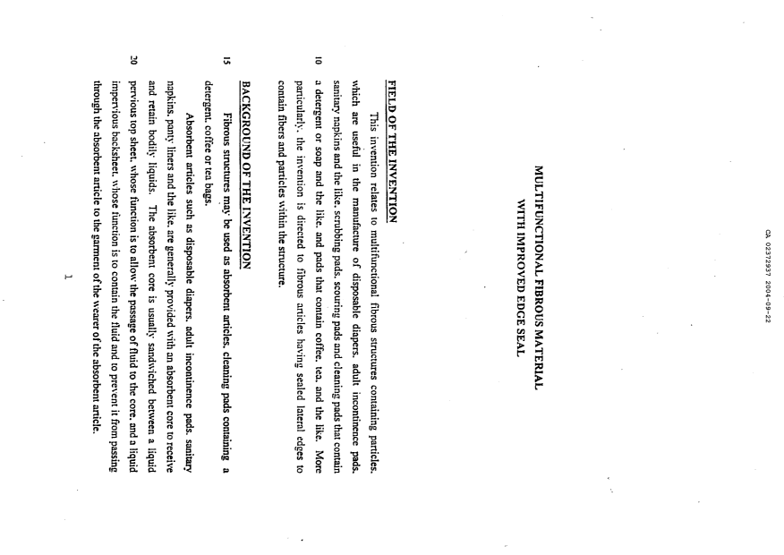 Document de brevet canadien 2372937. Description 20040922. Image 1 de 25