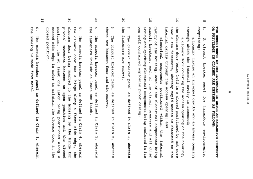 Document de brevet canadien 2373527. Revendications 20020219. Image 1 de 3
