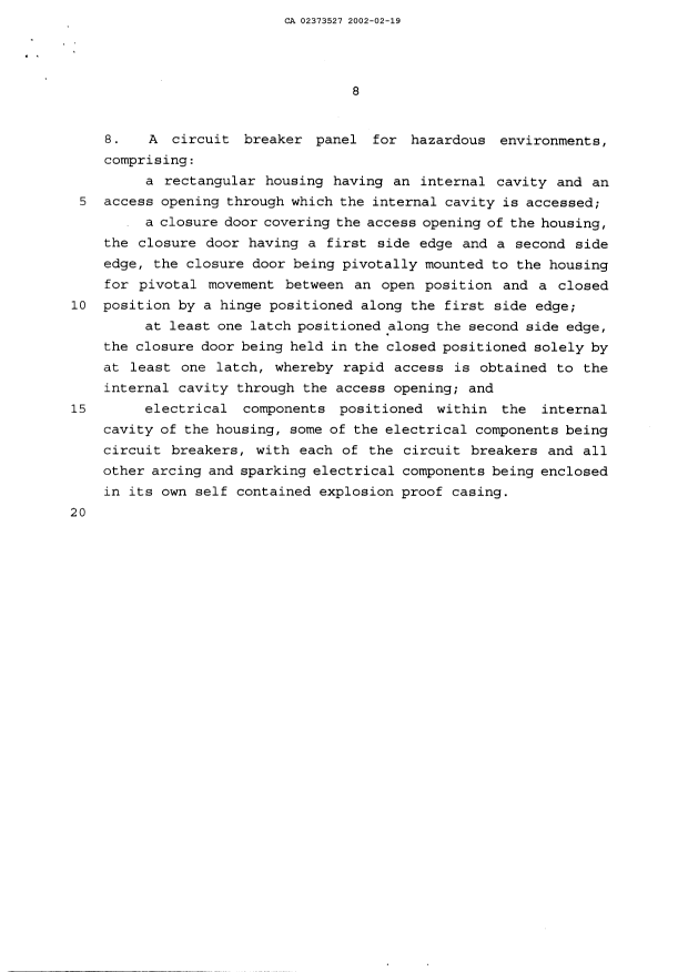 Document de brevet canadien 2373527. Revendications 20020219. Image 3 de 3