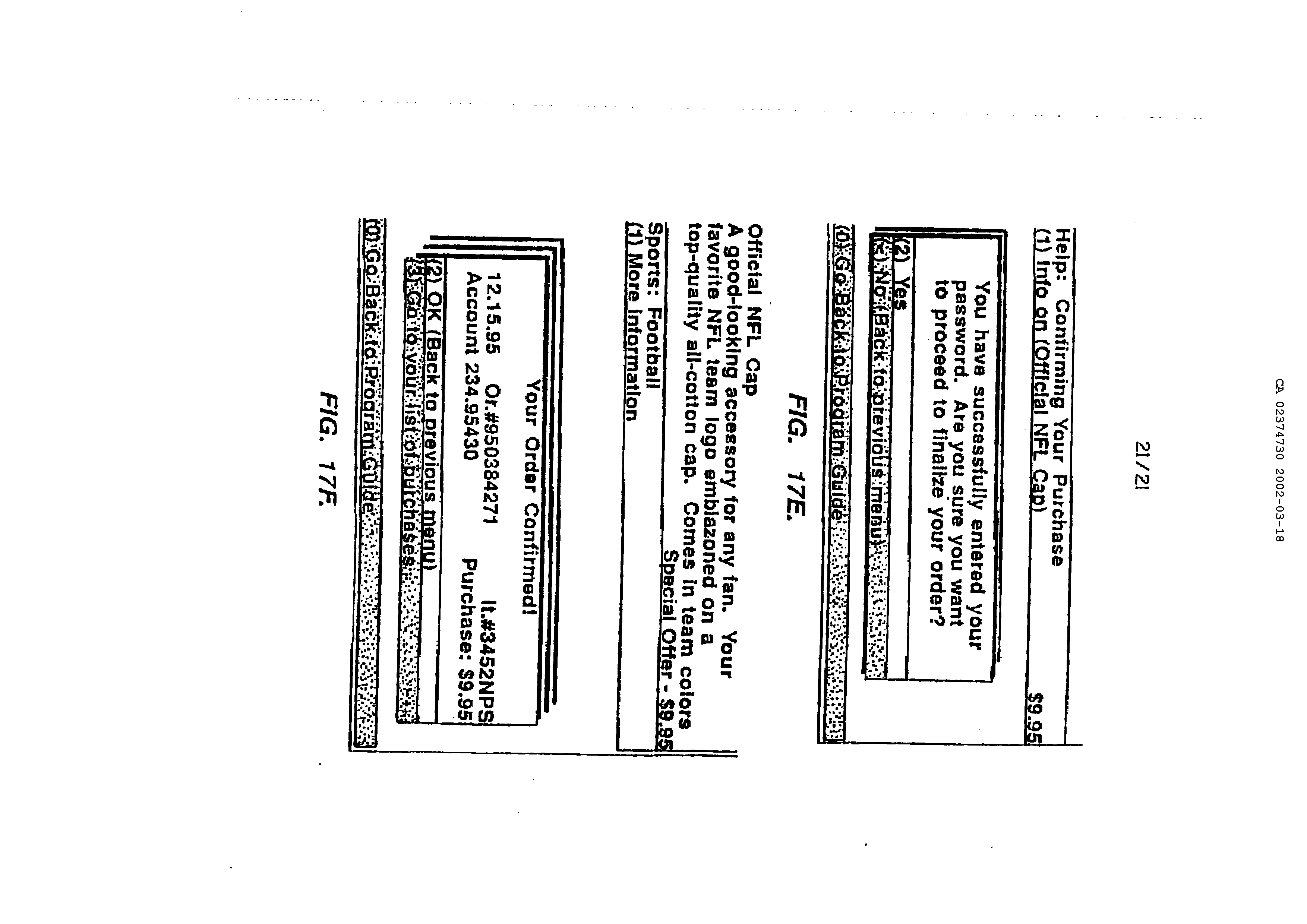 Document de brevet canadien 2374730. Dessins 20011218. Image 22 de 22