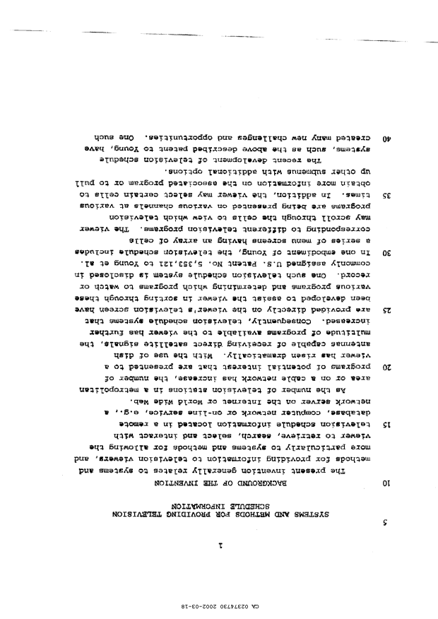 Canadian Patent Document 2374730. Description 20071214. Image 1 of 43