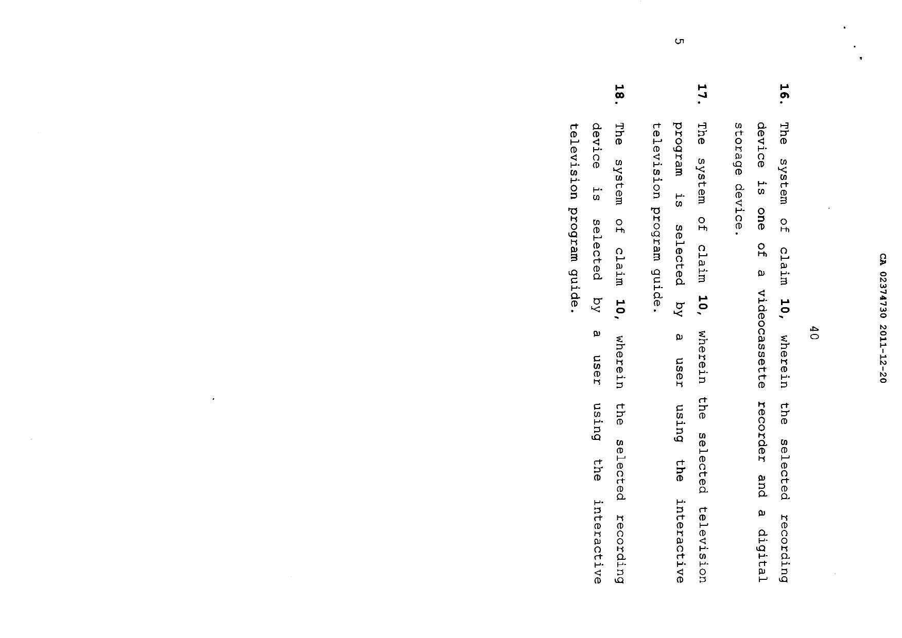 Document de brevet canadien 2374730. Revendications 20101220. Image 4 de 4
