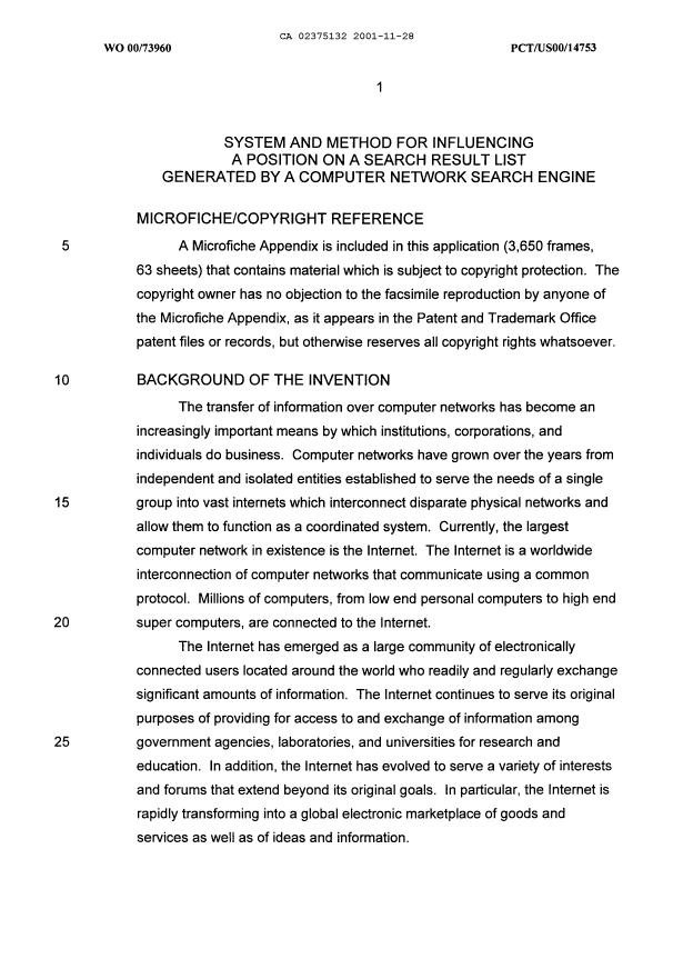 Canadian Patent Document 2375132. Description 20101206. Image 1 of 37