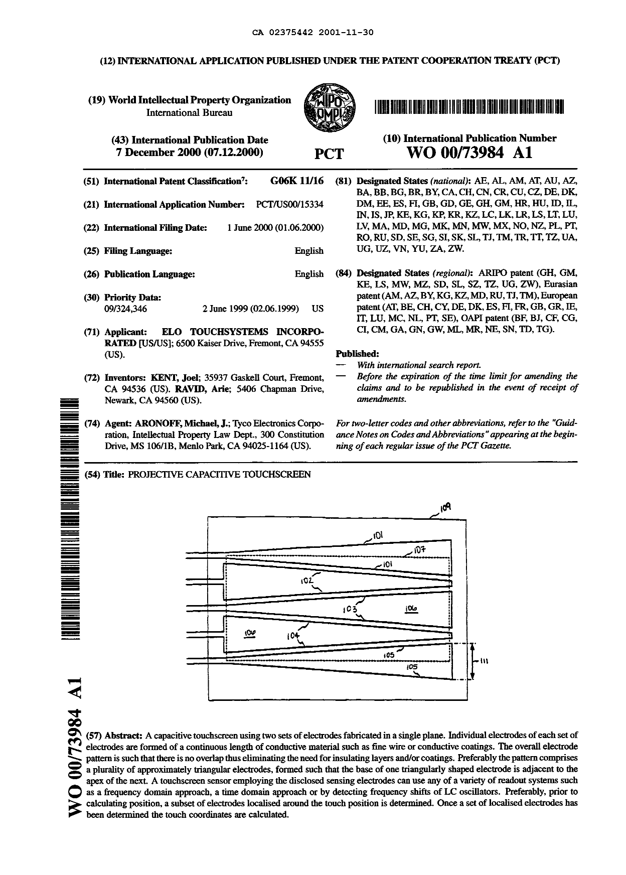 Canadian Patent Document 2375442. Abstract 20011130. Image 1 of 1