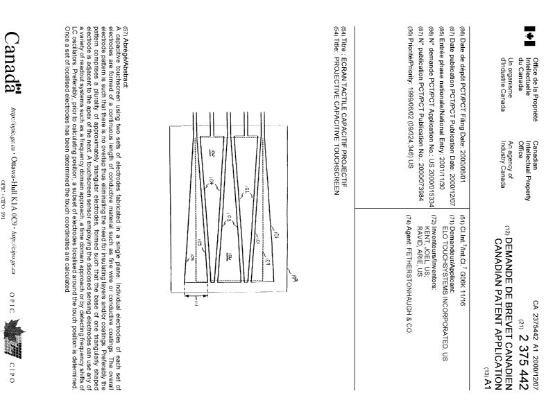 Document de brevet canadien 2375442. Page couverture 20020521. Image 1 de 1