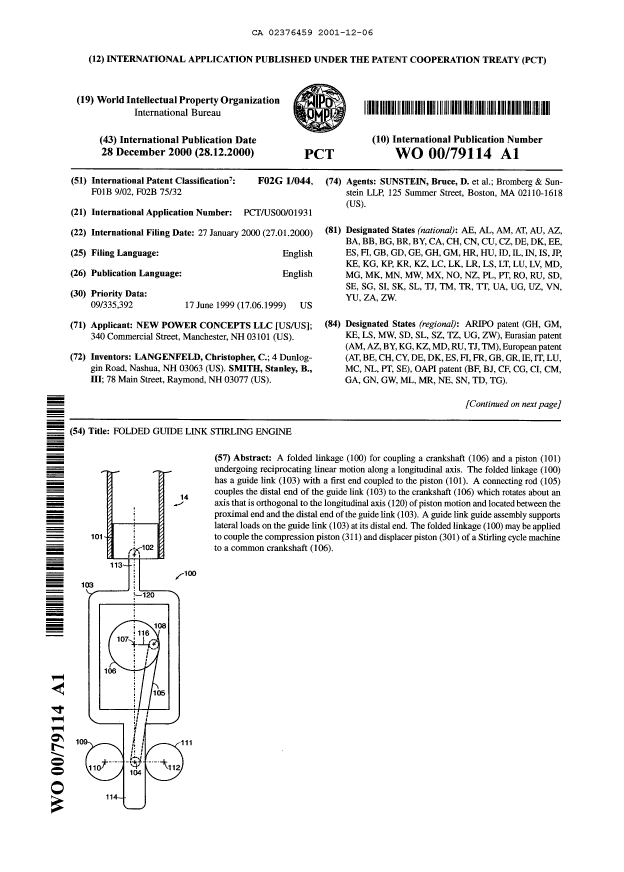 Document de brevet canadien 2376459. Abrégé 20011206. Image 1 de 2