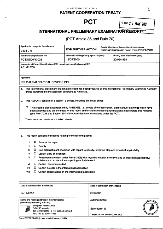 Document de brevet canadien 2377566. PCT 20011214. Image 2 de 10
