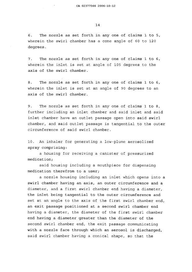 Document de brevet canadien 2377566. Revendications 20061012. Image 2 de 4