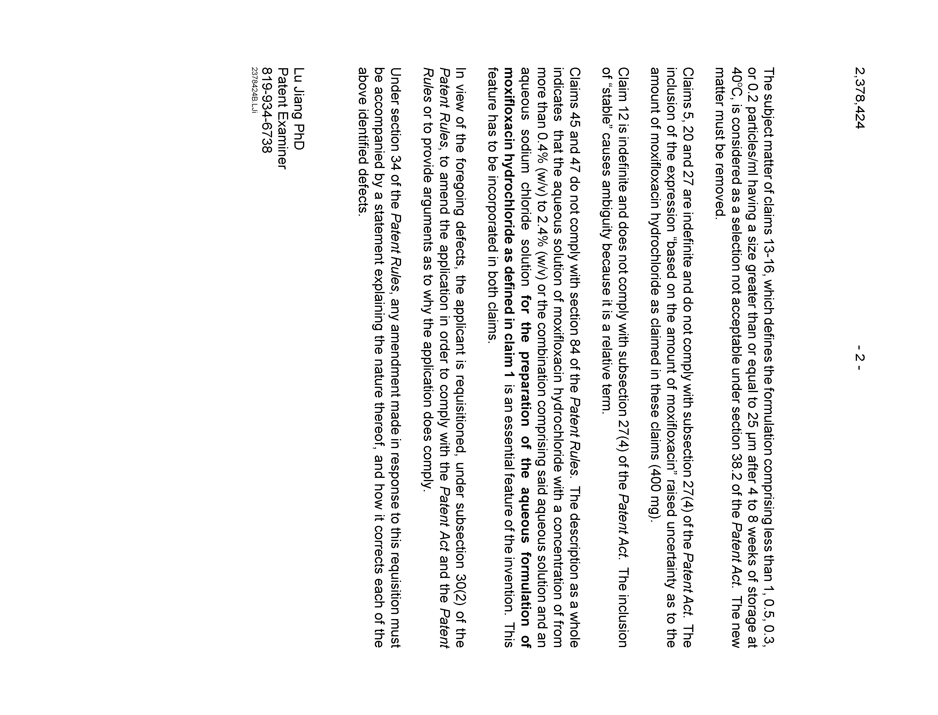Document de brevet canadien 2378424. Poursuite-Amendment 20061222. Image 2 de 2