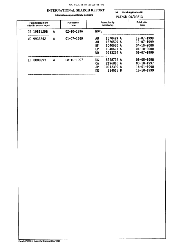 Document de brevet canadien 2379578. PCT 20020506. Image 13 de 14